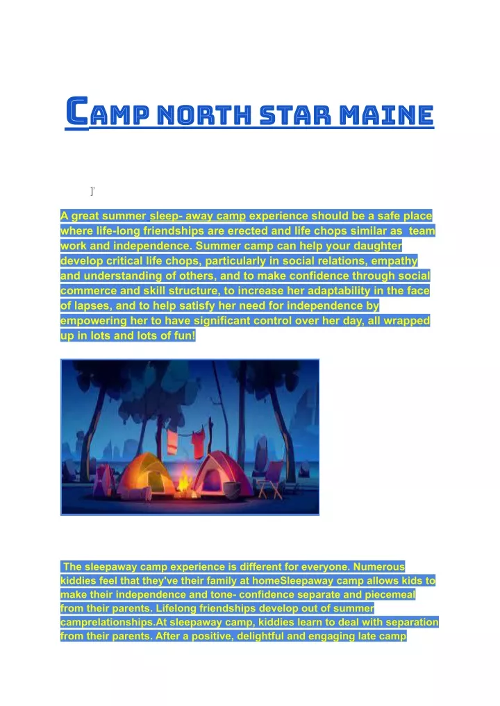 c amp north star maine