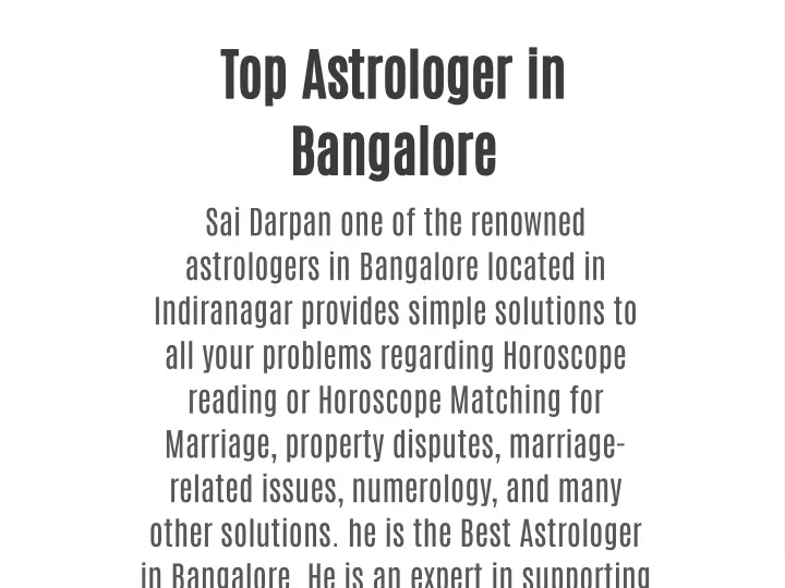 top astrologer in bangalore sai darpan