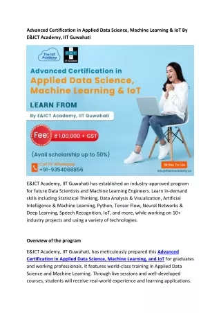 advanced certification in applied data science