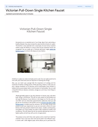 Victorian Pull-Down Single Kitchen Faucet | Plumbtile