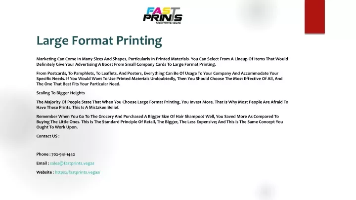 large format printing