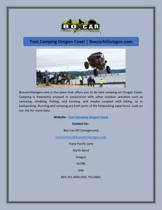 Tent Camping Oregon Coast | Boxcarhilloregon.com