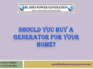 should you buy a generator for your home