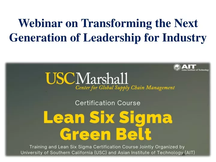 webinar on transforming the next generation