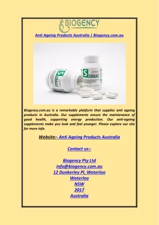 anti ageing products australia biogency com au