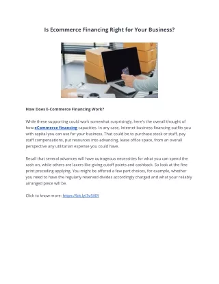 is ecommerce financing right for your business