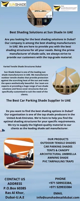 The Best Sun Shade Manufacturer in Dubai