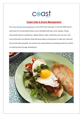 coast cafe event management our coast cafe event