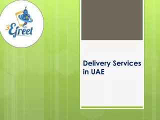 Delivery Services In UAE