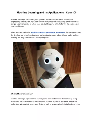 Machine Learning and Its Applications _ ConvrtX