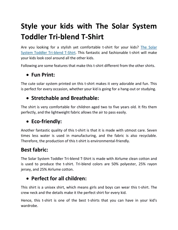 style your kids with the solar system toddler