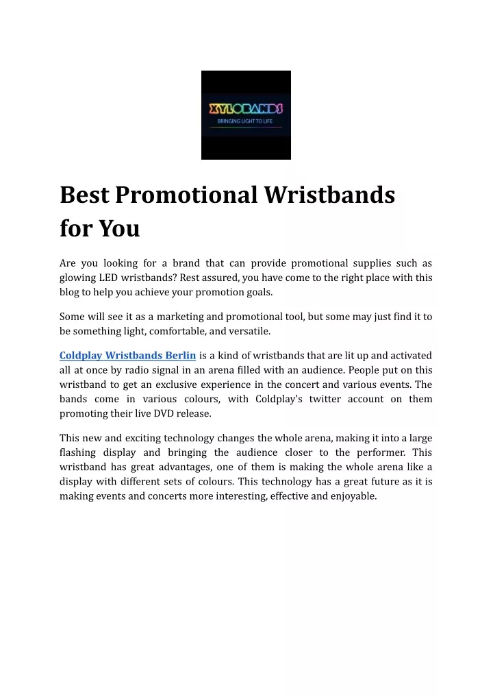 best promotional wristbands for you