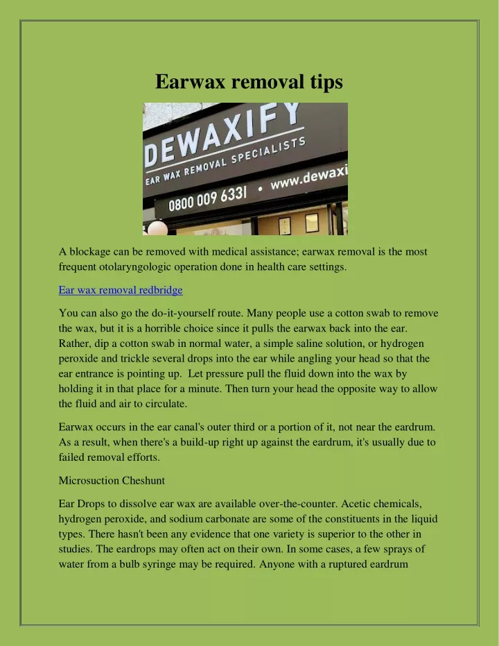 earwax removal tips