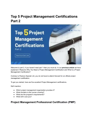 top 5 project management certifications part 2