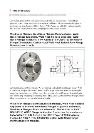 Weld Neck Flanges Manufacturers In India
