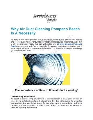 Get Hired Air Duct Cleaning Services in Pompano Beach