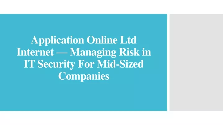 application online ltd internet managing risk in it security for mid sized companies