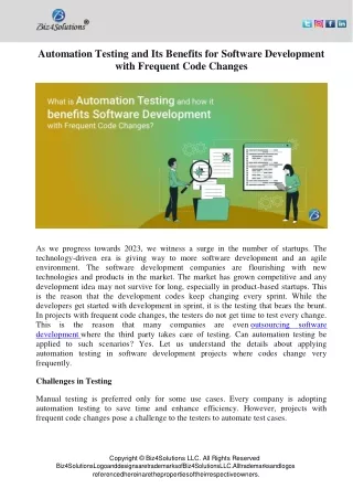 automation testing and its benefits for software