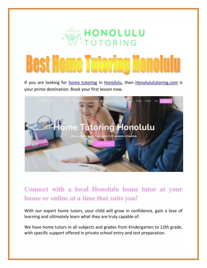 if you are looking for home tutoring in honolulu