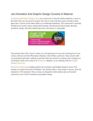 join animation and graphic design courses