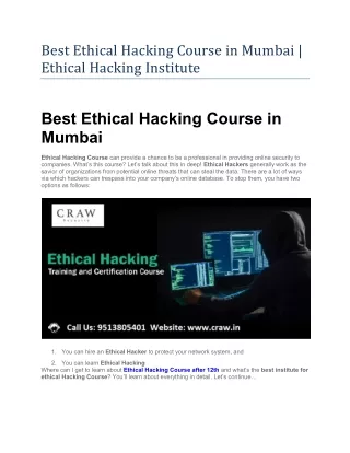 best ethical hacking course in mumbai ethical