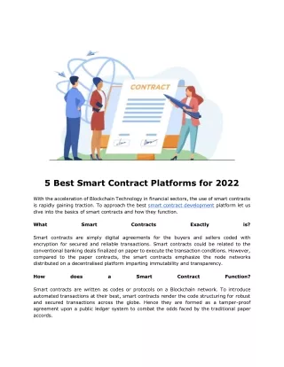 5 best smart contract platforms for 2022 with