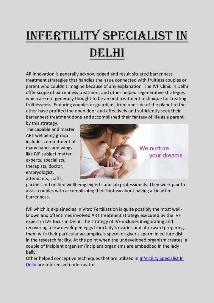 infertility specialist in delhi