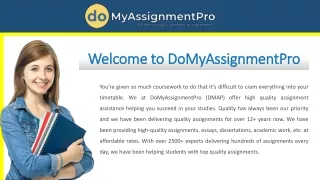 welcome to domyassignmentpro