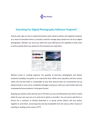 searching for digital photography software program