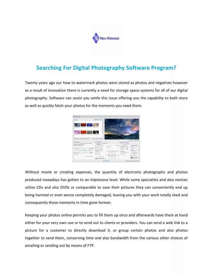 searching for digital photography software program