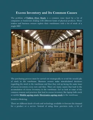 excess inventory and its common causes