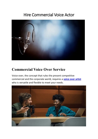 Commercial Voice Actor