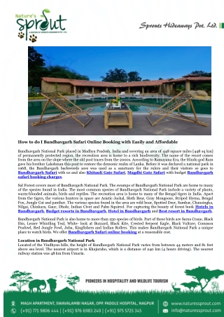 How to do I Bandhavgarh Safari online booking with easily and affordable