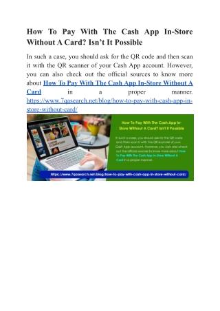 How To Pay With The Cash App In-Store Without A Card? Isn’t It Possible