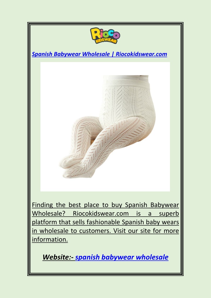spanish babywear wholesale riocokidswear com