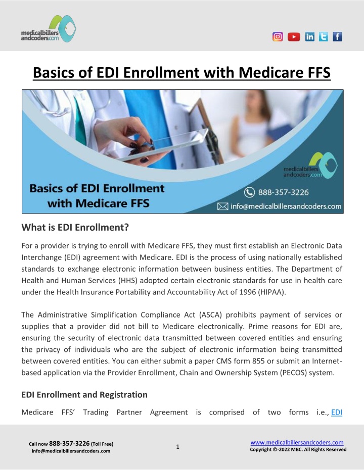 basics of edi enrollment with medicare ffs