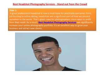 Best Headshot Photography Services - Stand out from the Crowd