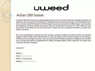 achat cbd suisse