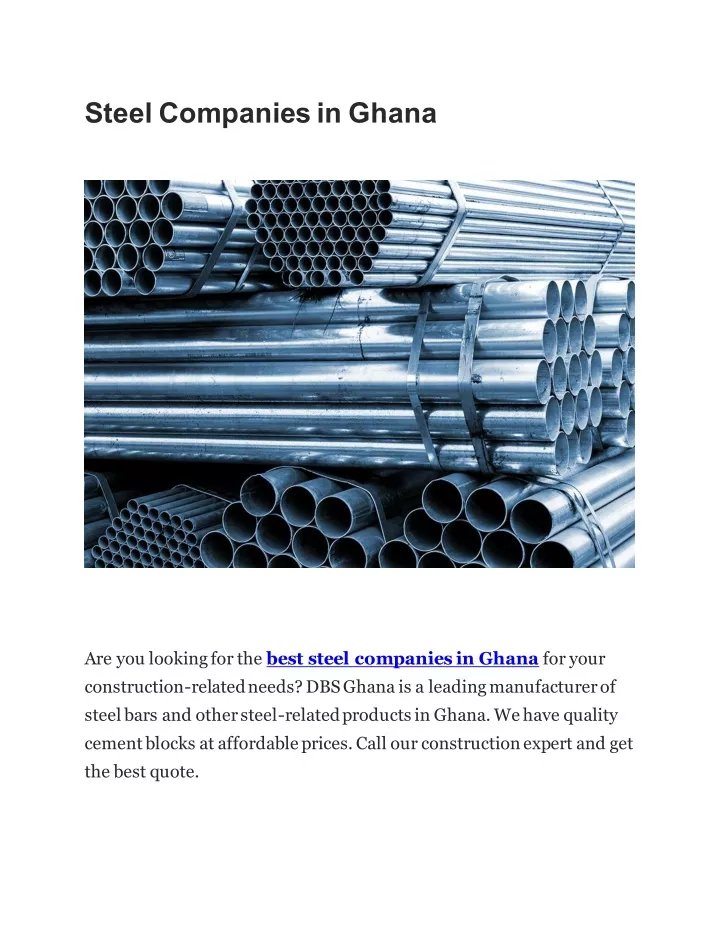 steel companies in ghana