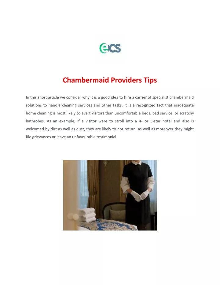 chambermaid providers tips