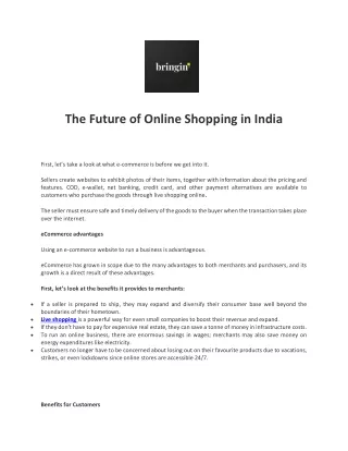 The Future of Online Shopping in India