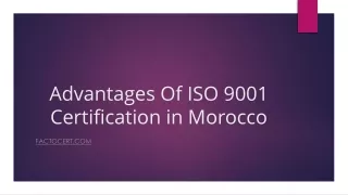 Advantages Of ISO 9001 Certification in Morocco