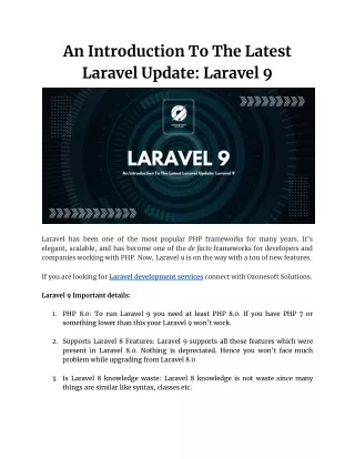 An Introduction To Latest Laravel Update_ Laravel 9