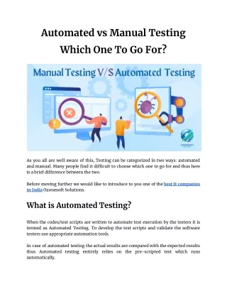 Automated vs Manual Testing Which One To Go For_