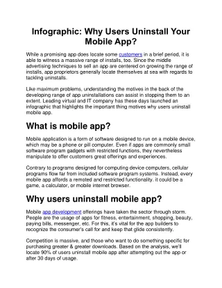 infographic why users uninstall your mobile app