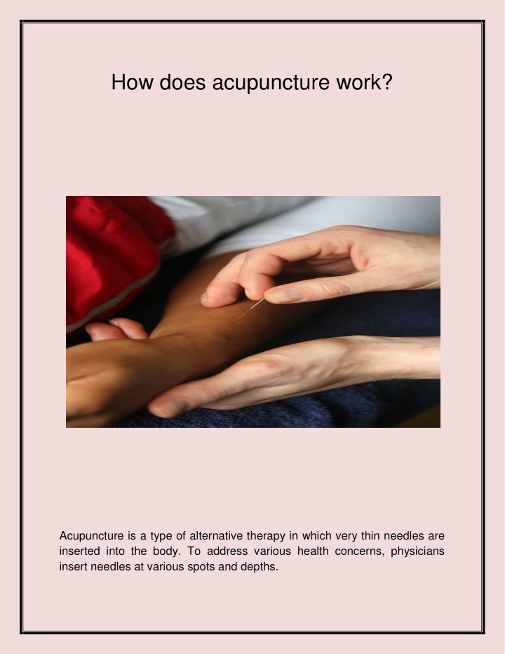 how does acupuncture work