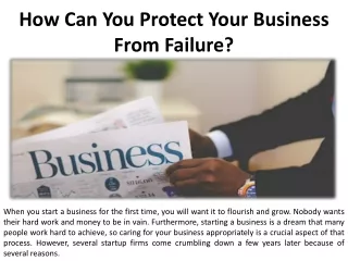 What Can You Do To Prevent Your Business From Fail?