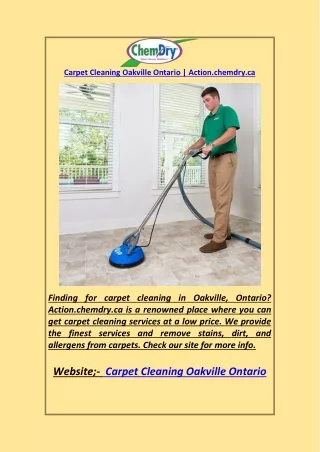 Carpet Cleaning Oakville Ontario Action.chemdry.ca