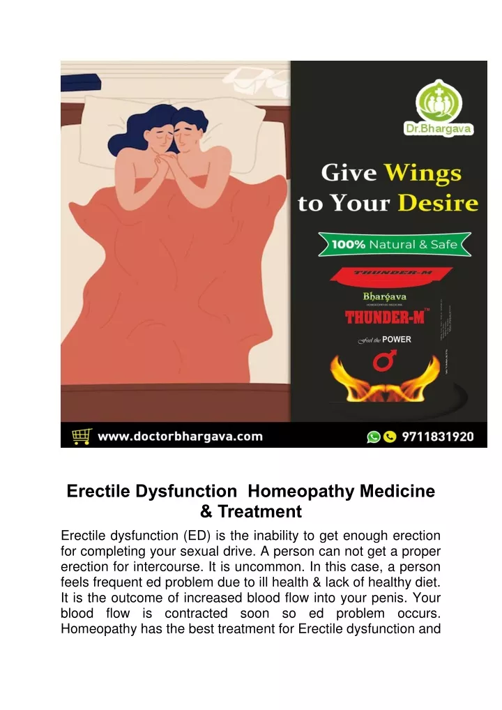 erectile dysfunction homeopathy medicine