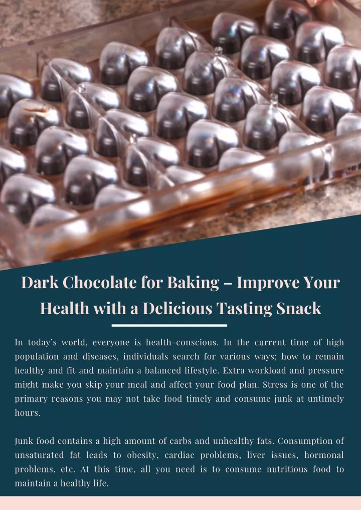 dark chocolate for baking improve your health